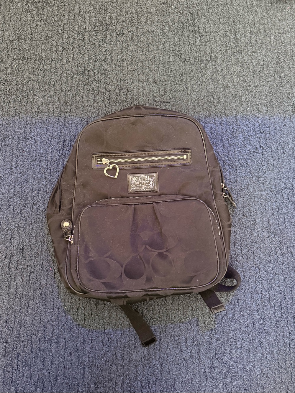 Coach Black signature poppy backpack